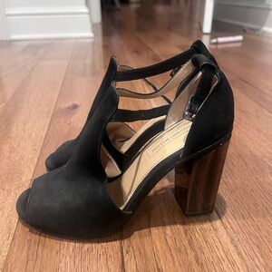 ANTONIO MELANI Black Peep-Toe Heels